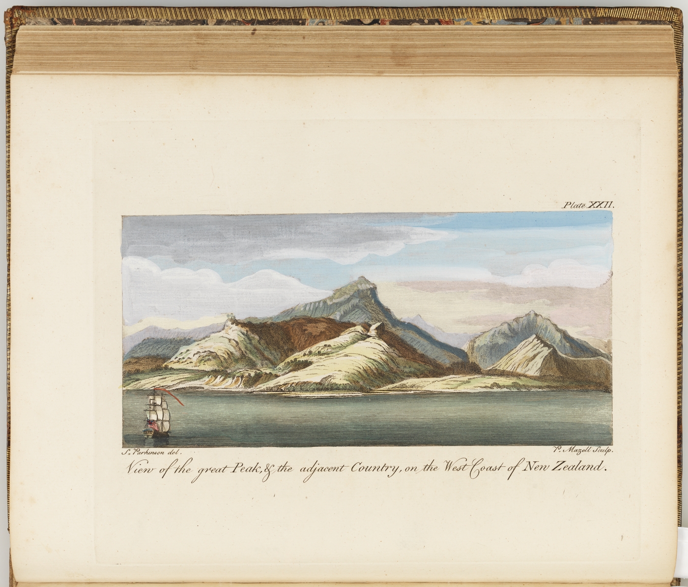 A journal of a voyage to the South Seas : in His Majesty's ship, the Endeavour : faithfully transcribed from the papers of the last Sydney Parkinson, draughtsman to Joseph Banks, esq. on his late expedition with Dr. Solander - View of peak