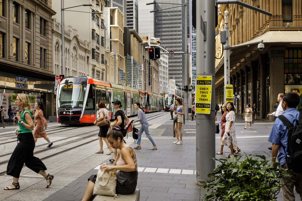 Item 28: Sydney Light Rail, corner George and Market Streets, 26 February 2020 / photograph by Gerrit Fokkema
