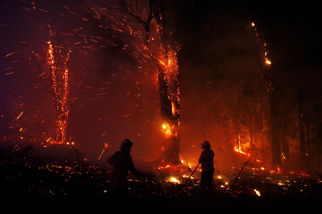 Item 13: Rural Fire Service fire fighters work late into the night, Gospers Mountain fire, near Colo Heights, 19 November 2019