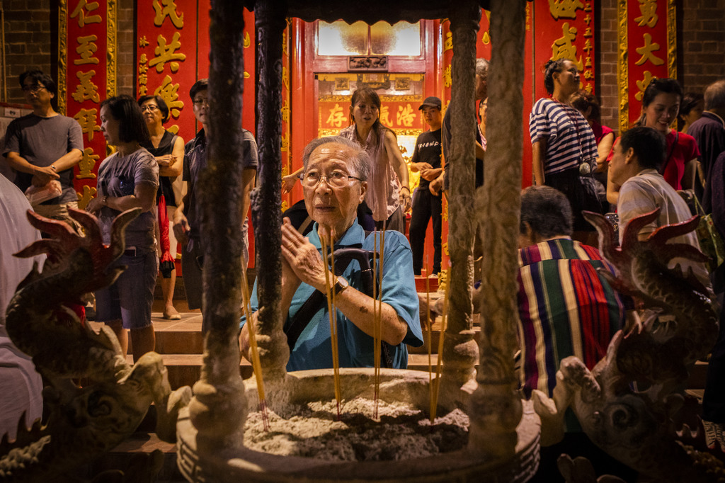 Item 35: A quiet moment amongst the revelry, Sze Yup Temple, Glebe, New South Wales, 24 January 2020